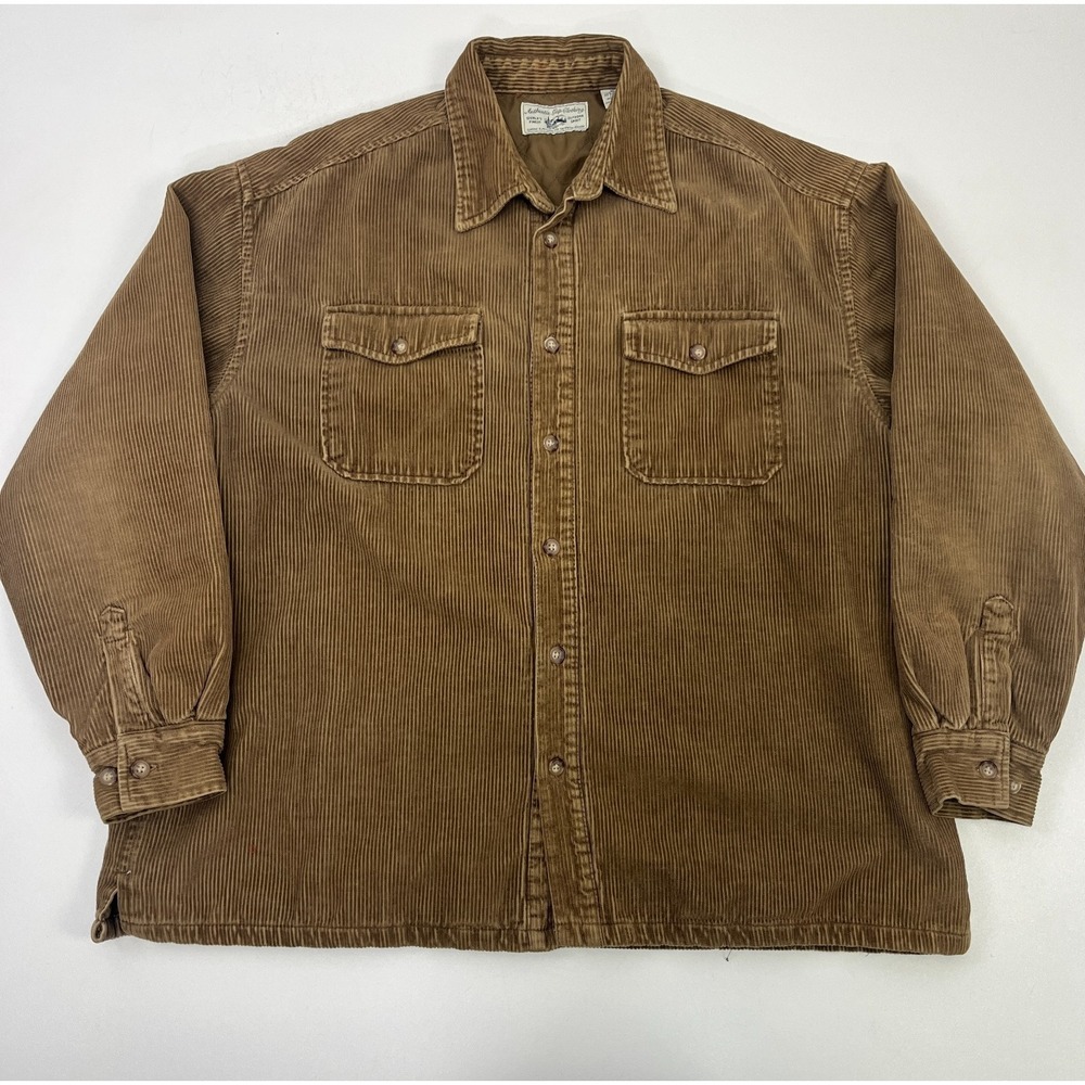 Vintage 90s GAP Quilted Lined Corduroy Shacket Chestnut Shirt Jacket Y2K Preppy - Picture 2 of 15